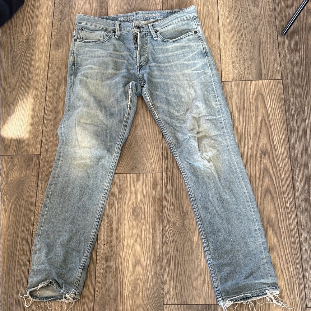 DENHAM RAZOR ADCS Premium Selvedge Medium Blue Slim Fit Straight Jeans